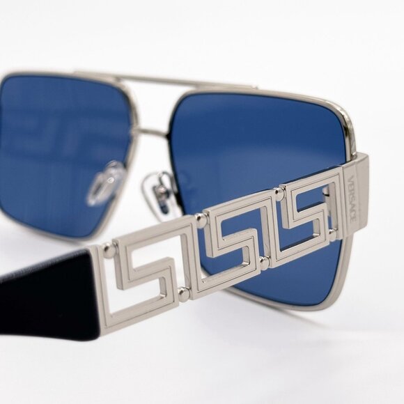 NEW VERSACE SUNGLASSES VE2290 100180 SILVER/BLUE UNISEX EYEWEAR VE2290 1001/80 main image 5